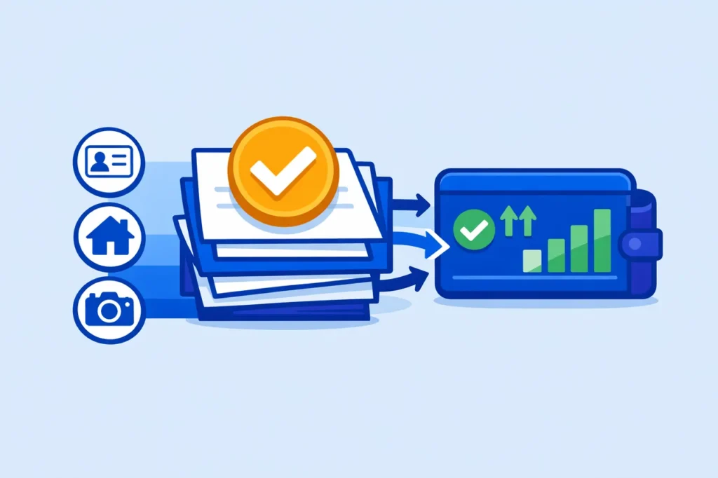 KYC document verification and first payout test flow for a new no deposit bonus casino.